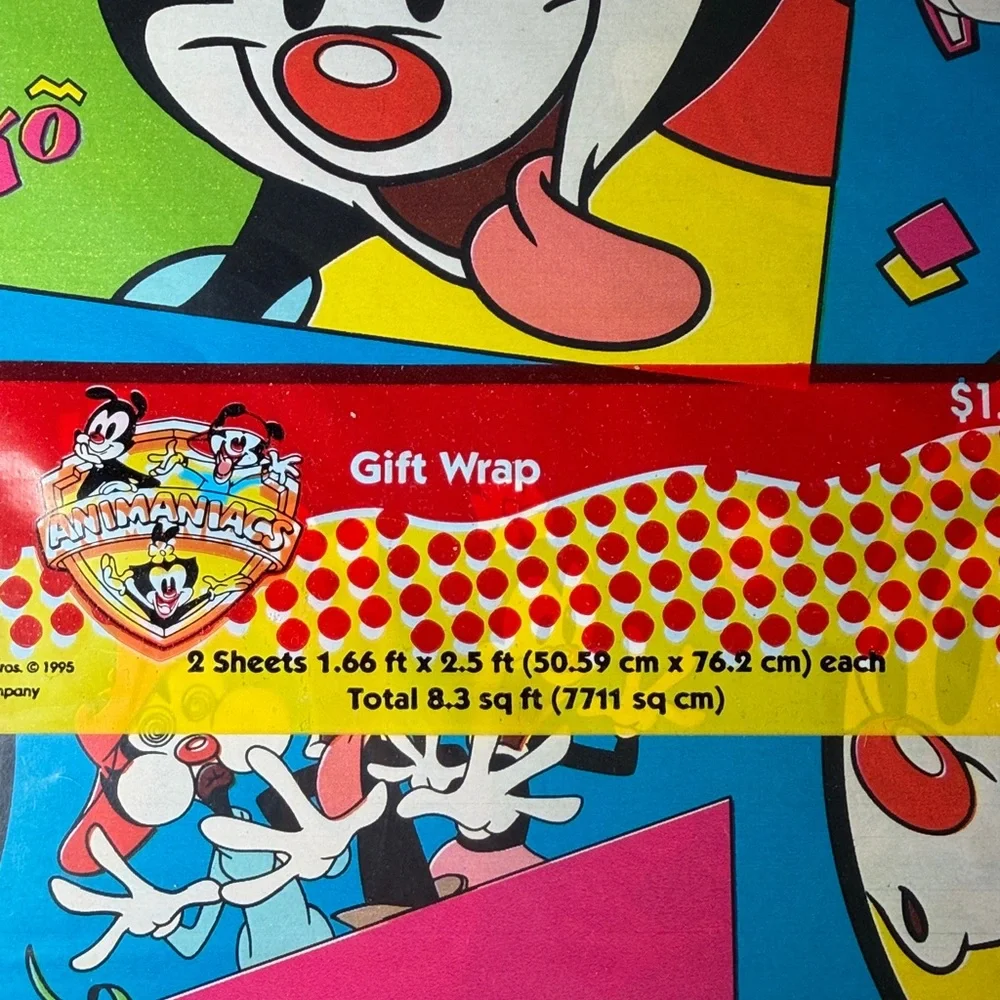 5/$25 VINTAGE Birthday Wrapping Paper Animaniacs